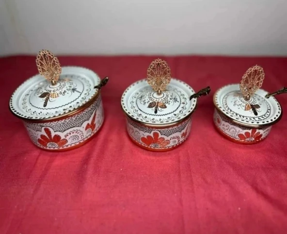 3lü bakır baharatlık