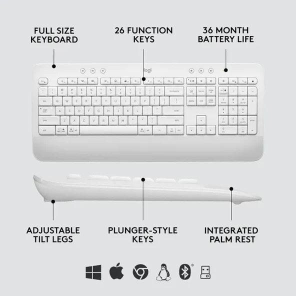 Logitech Signature K650 Bilek Destekli Kablosuz Klavye - 8