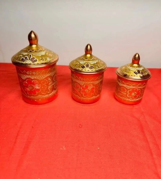 3lü bakır baharatlık