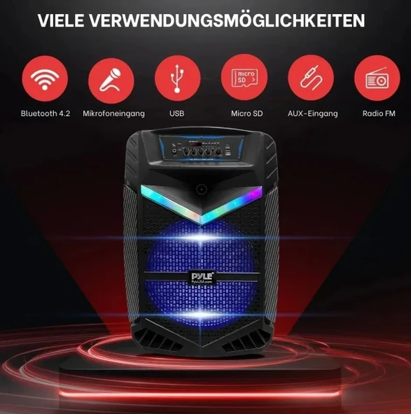 Pyle Taşınabilir Bluetooth PA Hoparlör Sistemi - 600W - 4