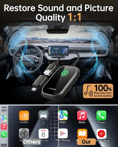 Luckymore Kablosuz Carplay Adaptörü - 8