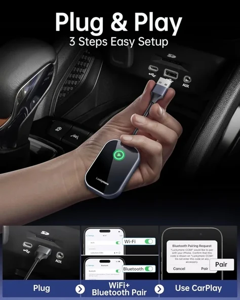 Luckymore Kablosuz Carplay Adaptörü - 3