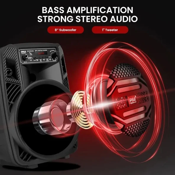 Pyle Taşınabilir Bluetooth PA Hoparlör Sistemi PPHP835B - 2
