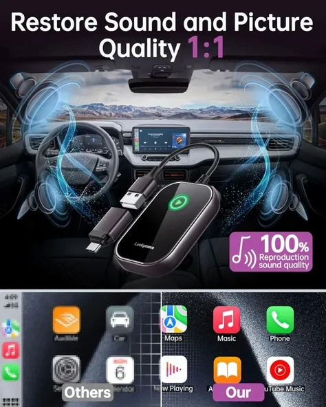 Luckymore Kablosuz Carplay Adaptörü - 7
