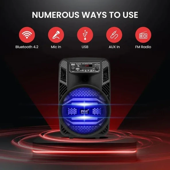 Pyle Taşınabilir Bluetooth PA Hoparlör Sistemi PPHP835B - 3