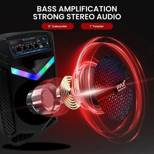 Pyle Taşınabilir Bluetooth PA Hoparlör Sistemi - 600W - 2