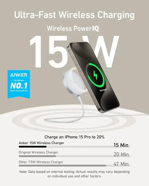 Anker MagGo Manyetik Kablosuz Şarj Cihazı (Pad) - 7