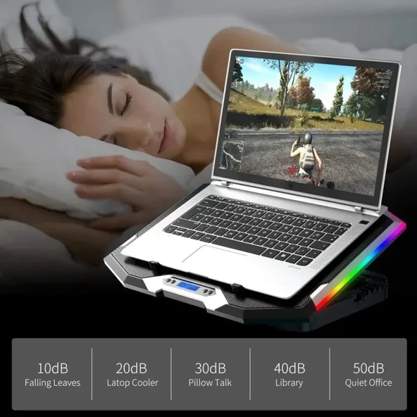 ICE COOREL Oyun Laptop Soğutucu - 27.9-43.9 cm - 7