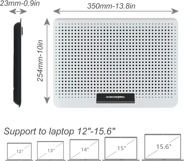 ICE COOREL Alüminyum Laptop Soğutucusu - 2023 Yükseltmesi - 7