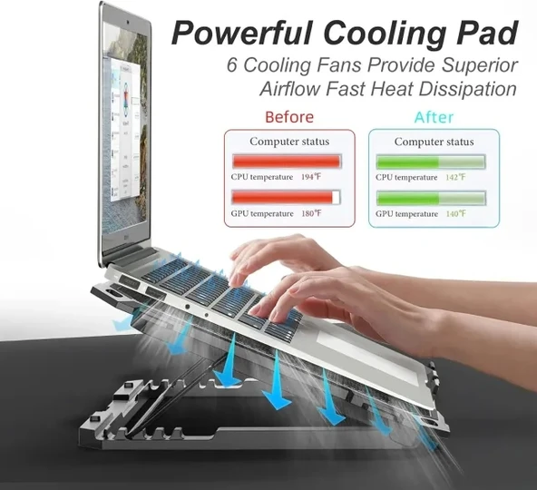 ICE COOREL Laptop Soğutucu - 35.5-43 cm - 2