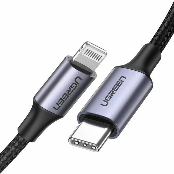 Ugreen 60761 USB-C to Lightning PD 36W 2M Örgülü Hızlı Şarj Kablosu