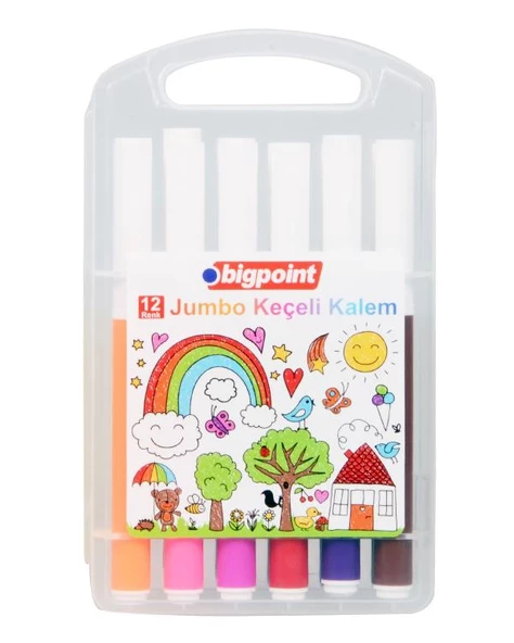 Bigpoint Jumbo Keçeli Kalem 12li Set