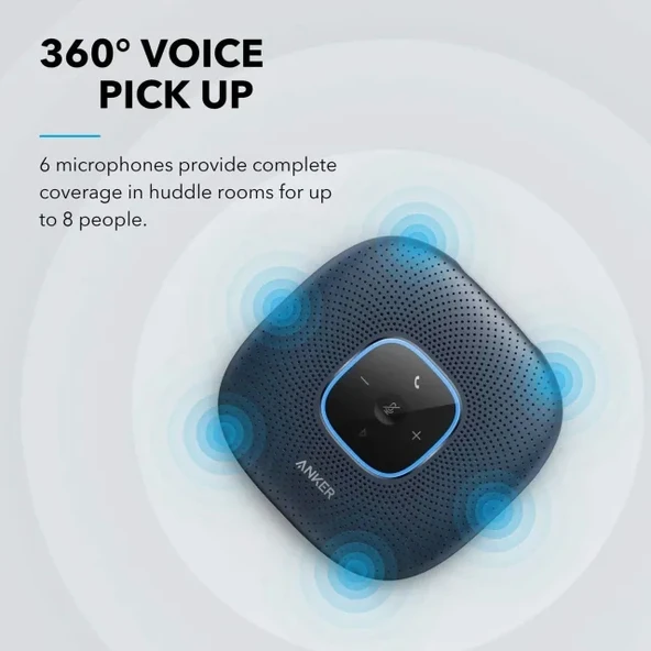 Anker PowerConf 360°  6 Mikrofonlu Konferans Hoparlörü - 2