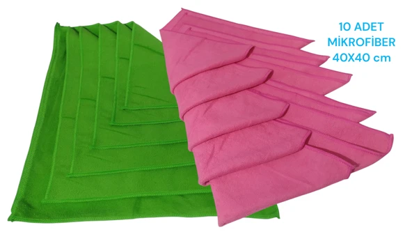 Mikrofiber Çok Amaçlı Temizlik Bezi Sık Dokumalı Antibakteriyel 40X40 Cm 10 Adet