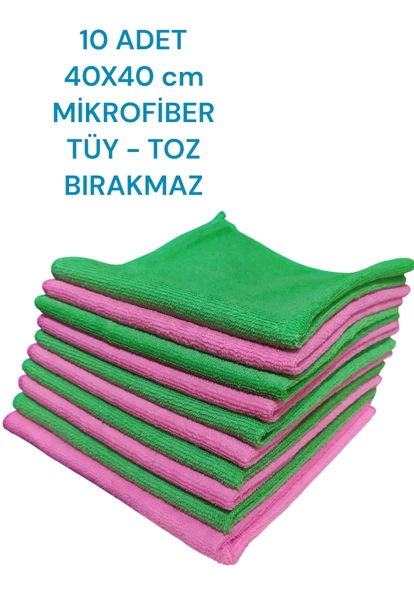 Mikrofiber Çok Amaçlı Temizlik Bezi Sık Dokumalı Antibakteriyel 40X40 Cm 10 Adet - 3