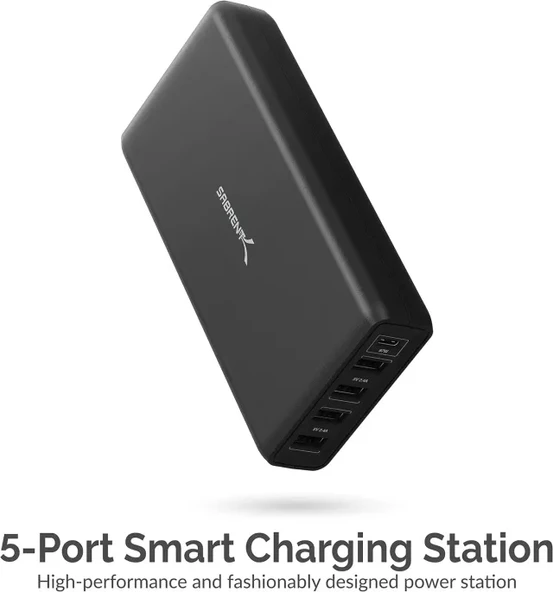 SABRENT 5 Portlu USB A ve USB Type C PD Akıllı Şarj İstasyonu (AX-LPD5) - 2