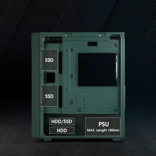Vetroo M03 Micro ATX Mini ITX Kompakt Oyun Bilgisayarı Kasası - 5