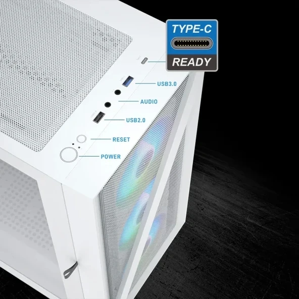 Vetroo M03 Micro ATX Mini ITX Kompakt Oyun Bilgisayarı Kasası - 8