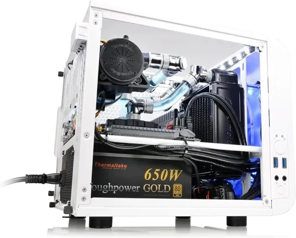 Thermaltake Core V21 SPCC Mikro ATX Mini ITX Cube Oyun Bilgisayarı Kasası - 10