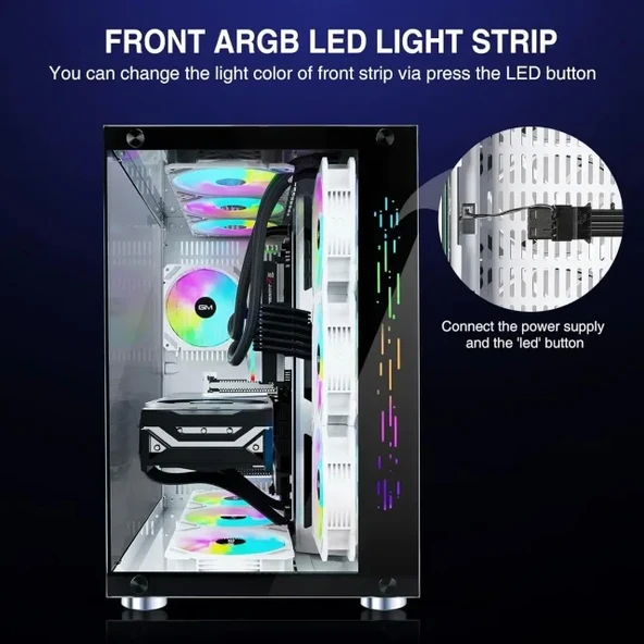 GIM ATX Mid-Tower PC Kasası Beyaz - 10