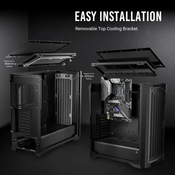 Antec Full Tower Temp Display Mesh Ön Panel E-ATX PC Oyun Kasası - 4