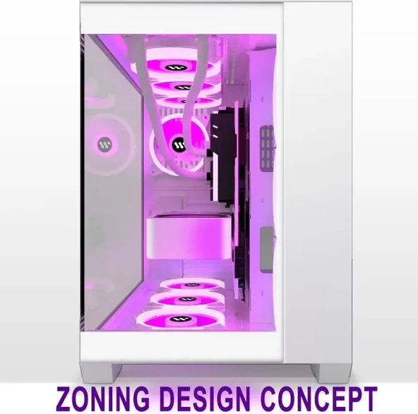 AMANSON ATX Mid Tower Çift Temperli Camlı Oyun Bilgisayarı Kasası - 5