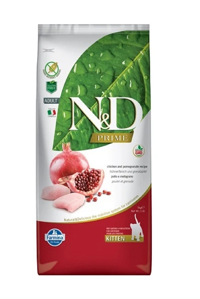 N&D Yavru Kedi Maması Tahılsız Tavuklu Narlı 5 Kg