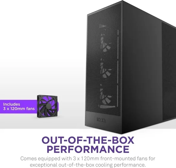 NZXT CM-H71FB-01 ATX Hızlı Çıkarılan Temperli Cam Yan Panel Mid Tower PC Oyun Kasası - 3