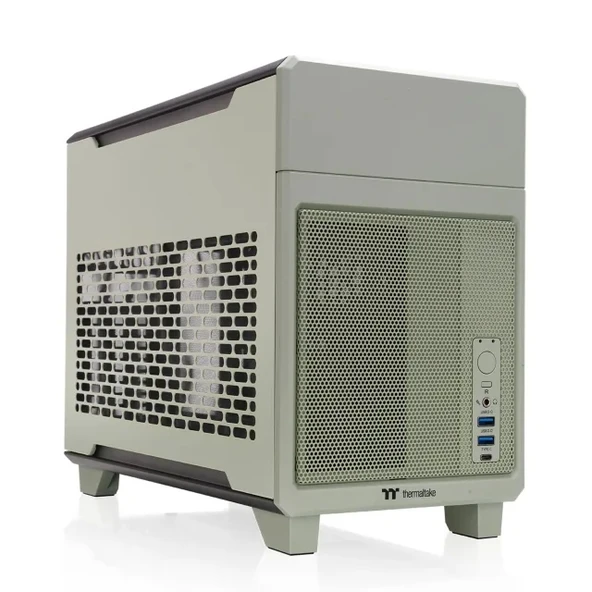 Thermaltake Core V21 SPCC Mikro ATX Mini ITX Cube Oyun Bilgisayarı Kasası TR100 Matcha Green