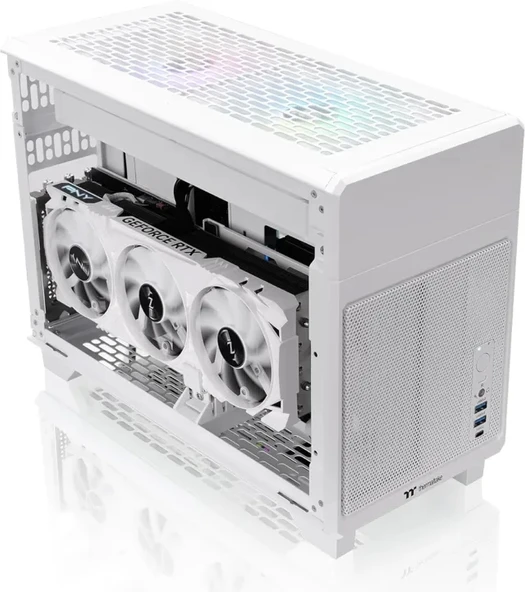 Thermaltake Core V21 SPCC Mikro ATX Mini ITX Cube Oyun Bilgisayarı Kasası - 4