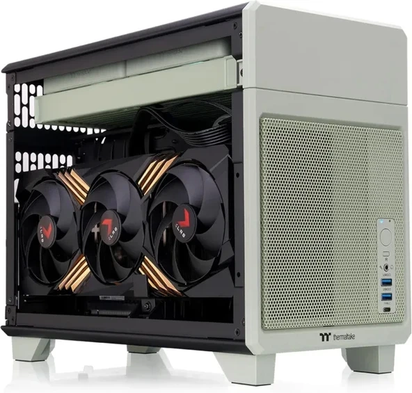 Thermaltake Core V21 SPCC Mikro ATX Mini ITX Cube Oyun Bilgisayarı Kasası - 3