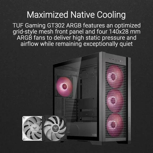 ASUS TUF Gaming GT502 Beyaz ATX Mid-Tower Bilgisayar Kasası