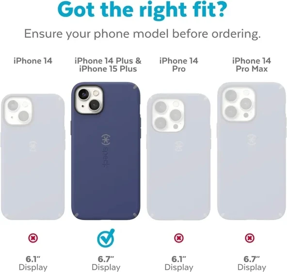 Speck iPhone 15 Plus & 14 Plus Kılıfı Prussian Blue/Cloudy Grey