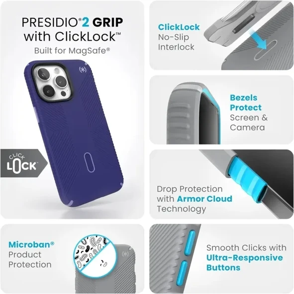 Speck ClickLock MagSafe iPhone 15 Pro Max Kılıfı - 3