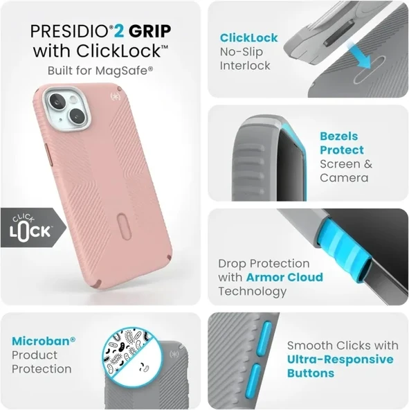 Speck ClickLock MagSafe iPhone 15 Plus Kılıfı - 3