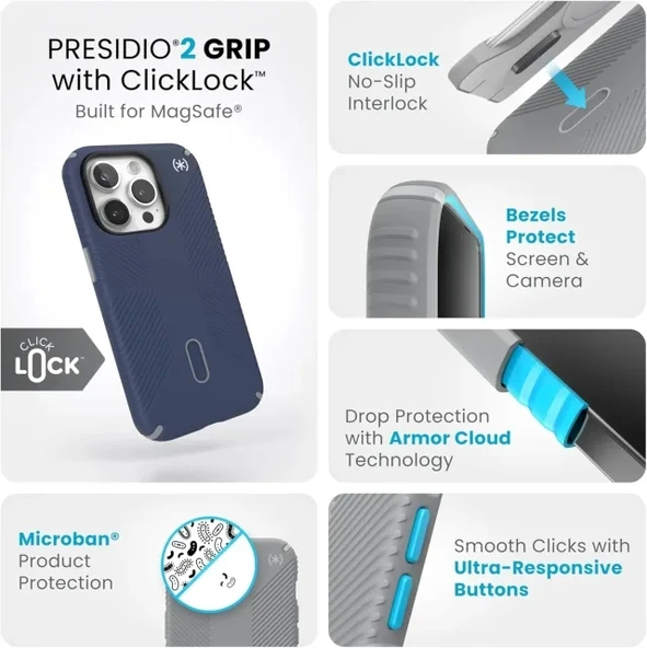Speck ClickLock MagSafe iPhone 15 Pro Kılıfı - 2