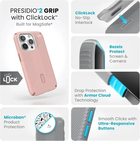 Speck ClickLock MagSafe iPhone 15 Pro Kılıfı - 4