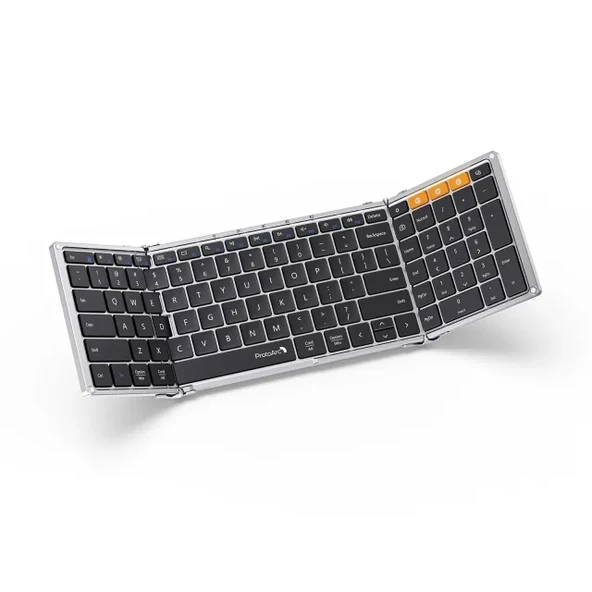 ProtoArc XK01 Sayısal Tuş Takımlı Katlanabilir Bluetooth Klavye Black Silver