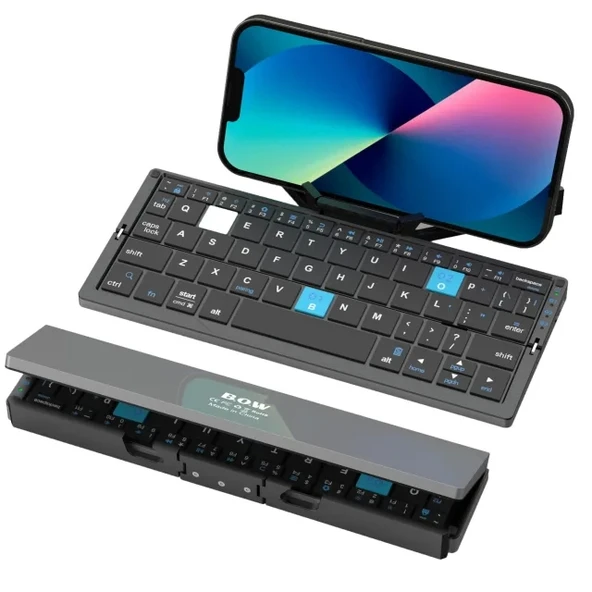 Manyetik Standlı Katlanabilir Bluetooth Klavye - 10