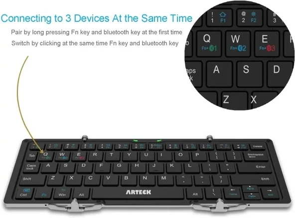 Arteck Taşınabilir Katlanır Bluetooth Klavye - 2