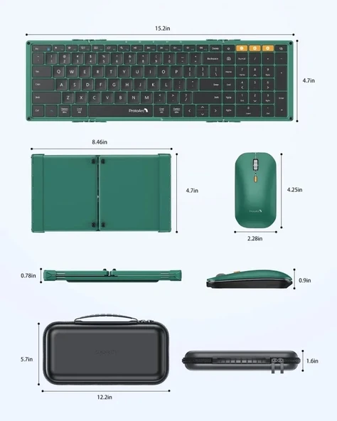 ProtoArc XKM01 Bluetooth Katlanabilir Klavye ve Fare - 9