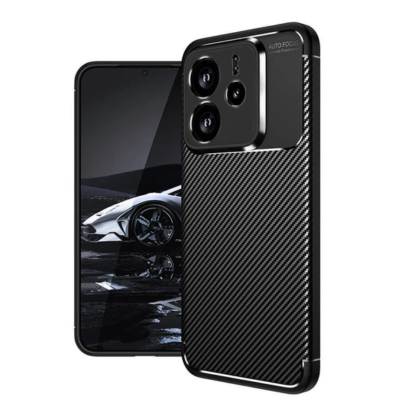 Xiaomi Redmi Note 14 4G Kılıf Focus Carbon Silikon Kapak - 2