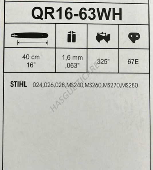 Hsgl Motorlu Testere Stıh ms240 ms260 ms270 ms280  3/25 32 Diş Kılavuz  QR16-63WH sthl uygun pala - Resim 3