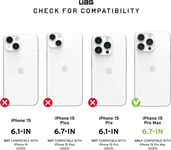 UAG Plyo MagSafe iPhone 15 Pro Max Kılıfı Plyo - Ice/White Hexagon