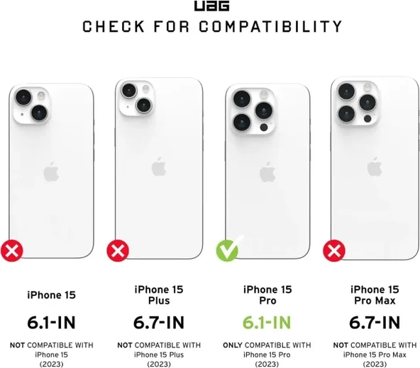 UAG Plyo iPhone 15 Pro Kılıfı Plyo - Ash