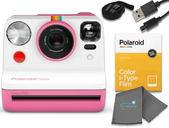 Polaroid Gen 2 Now I-Tipi Anlık Film Kamerası Blue (Gen 2), 16 Film Bundle
