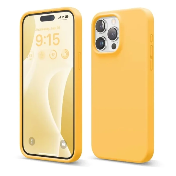 elago iPhone 15 Pro Max ile Uyumlu Liquid Silikon Kılıf Sunny yellow