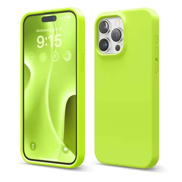 elago iPhone 15 Pro Max ile Uyumlu Liquid Silikon Kılıf lime green