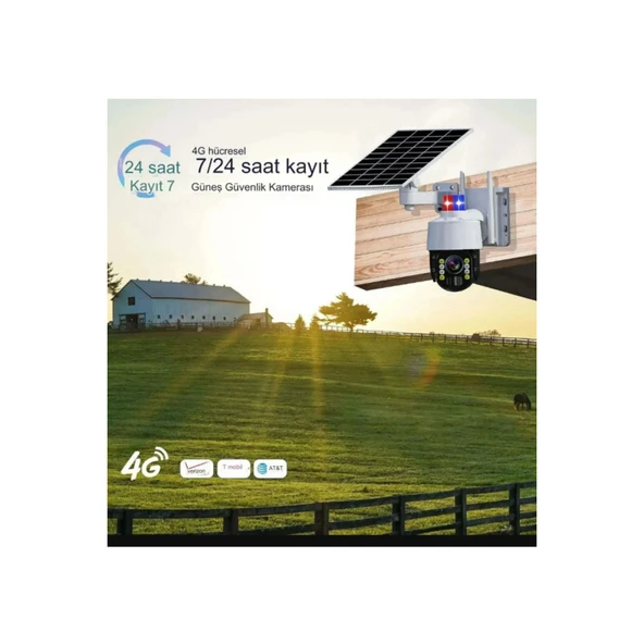 Ozmik CMR46 Güneş Panelli Sim Kart Ile Çalışan 4g+ Wi-Fi 5mp Outdoor Dış Mekan Güvenlik Kamerası - Resim 5