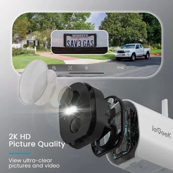 ieGeek Spot Işıklı Dış Mekan Güvenlik Kamerası Solar Cam